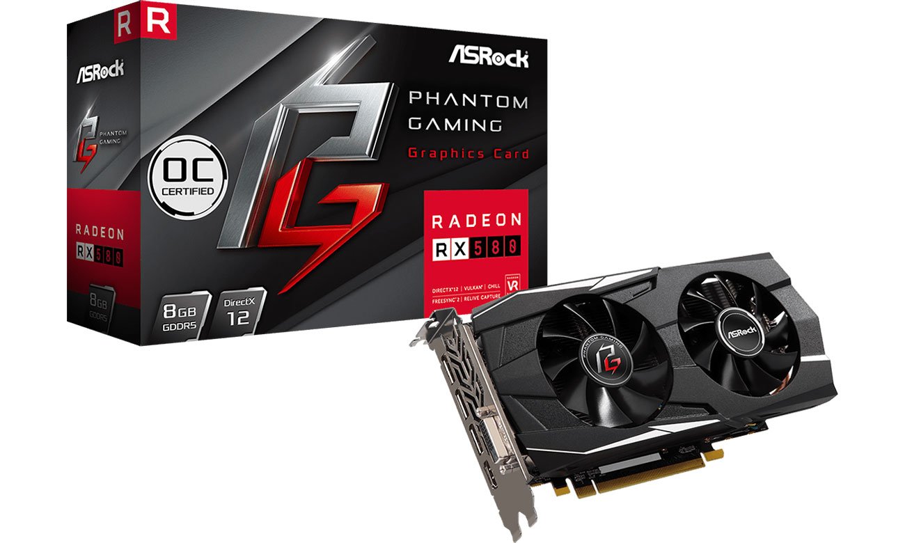 Karta graficzna ASRock Radeon RX 580 Phantom Gaming D OC 8GB GDDR5 90-GA0M00-00UANF