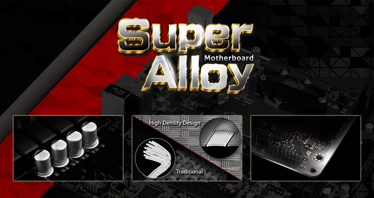 ASRock A320M-DGS Podzespoły Super Alloy kondensatory Solid PCB