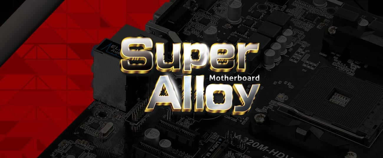ASRock A320M-HDV Wytrzymałość, komponenty Super Alloy