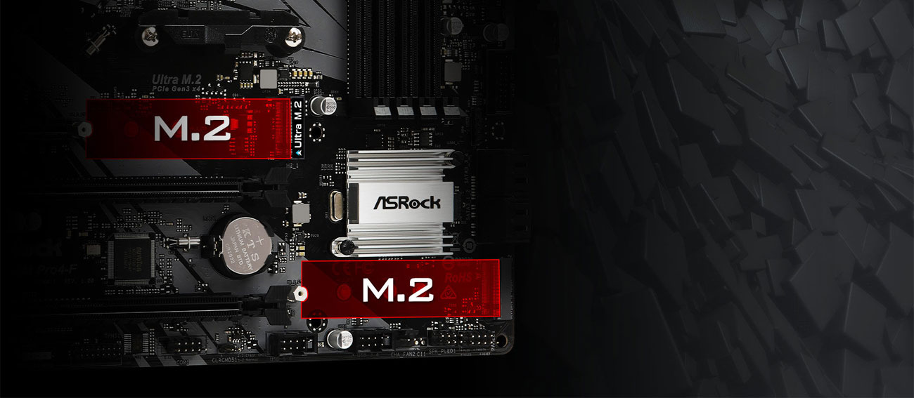 ASRock AB350M Pro4-F - Złącza M.2