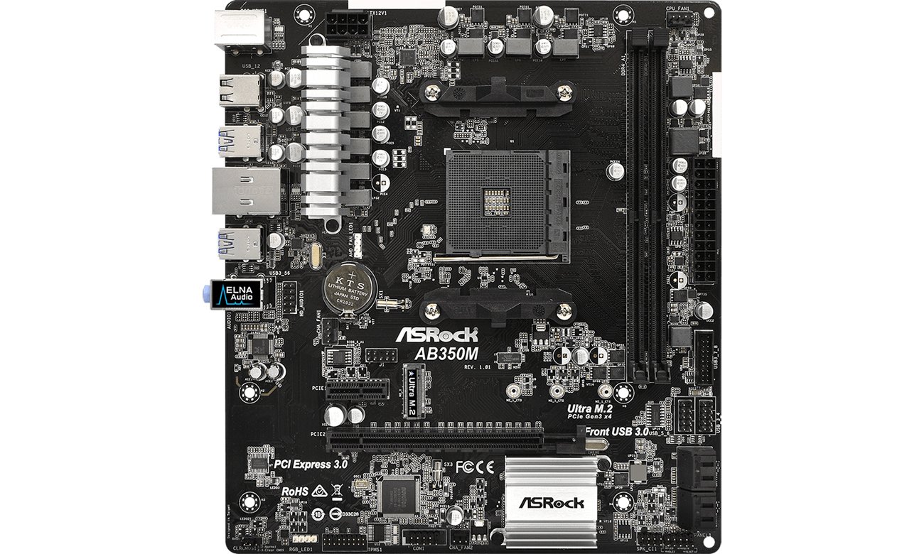 Płyta główna ASRock AB350M Widok z góry