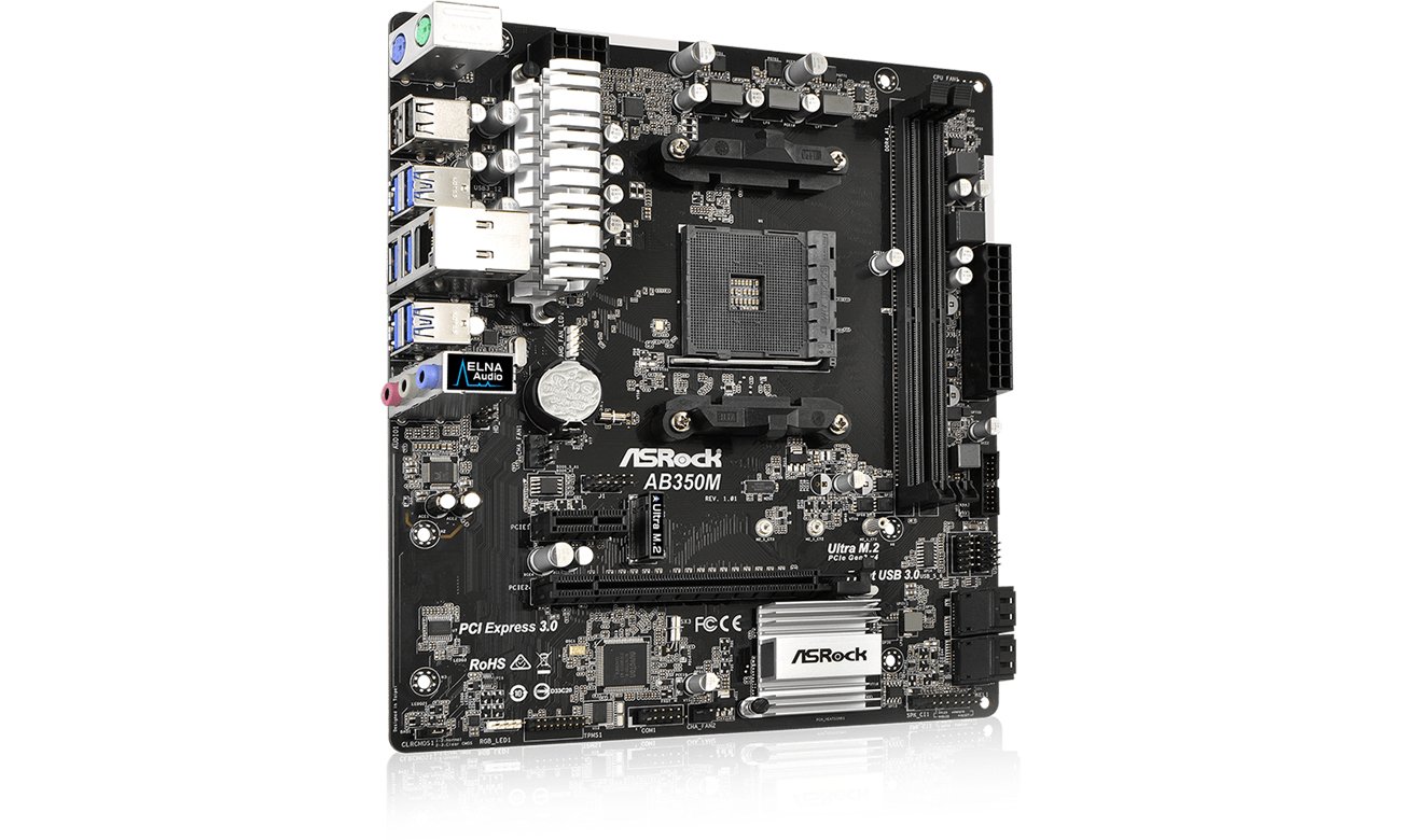 Płyta główna ASRock AB350M Przód