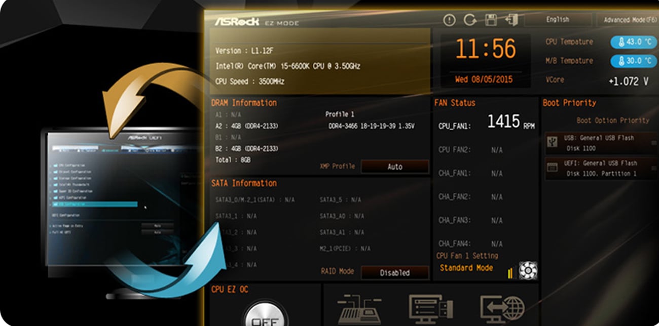 Płyta główna Socket 1151 ASRock B150M-HDV B150 PCI-E DDR4