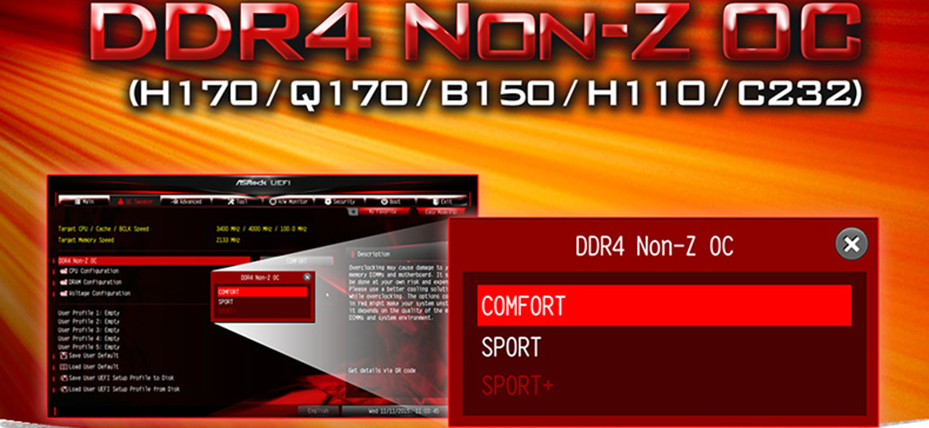 Funkcja DDR4 Non-Z OC