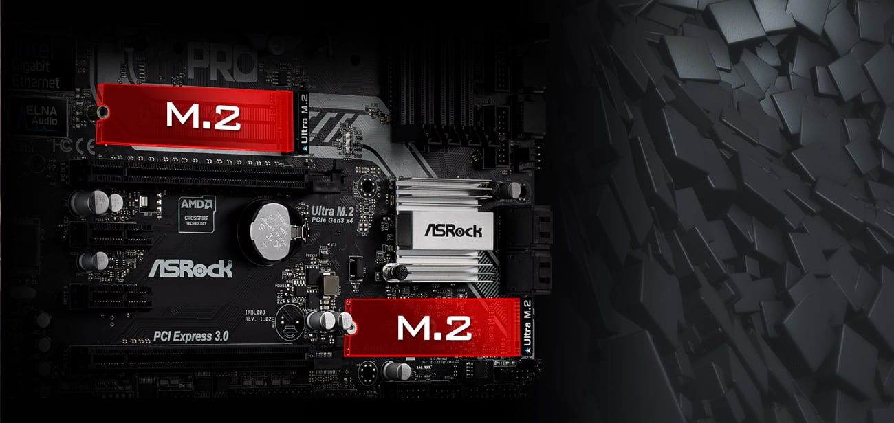 ASRock B250M PRO4 sloty M.2