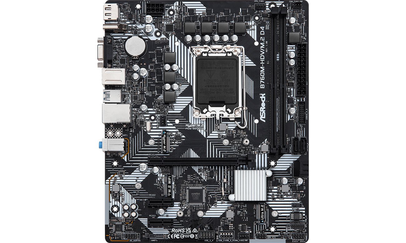 ASRock B760M-HDV/M.2 DDR4 Widok z przodu