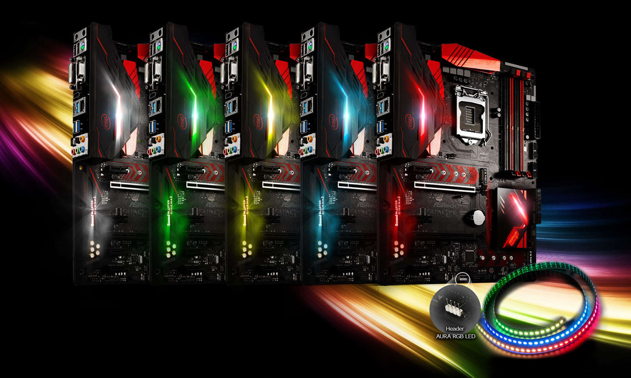 ASRock FATAL1TY H270 PERFORMANCE Podświetlenie RGB LED