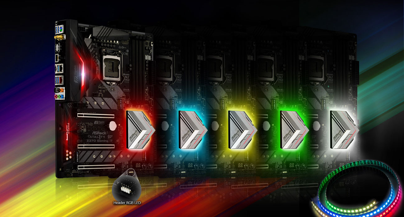 ASRock Fatal1ty Z370 Professional Gaming Podświetlenie RGB LED