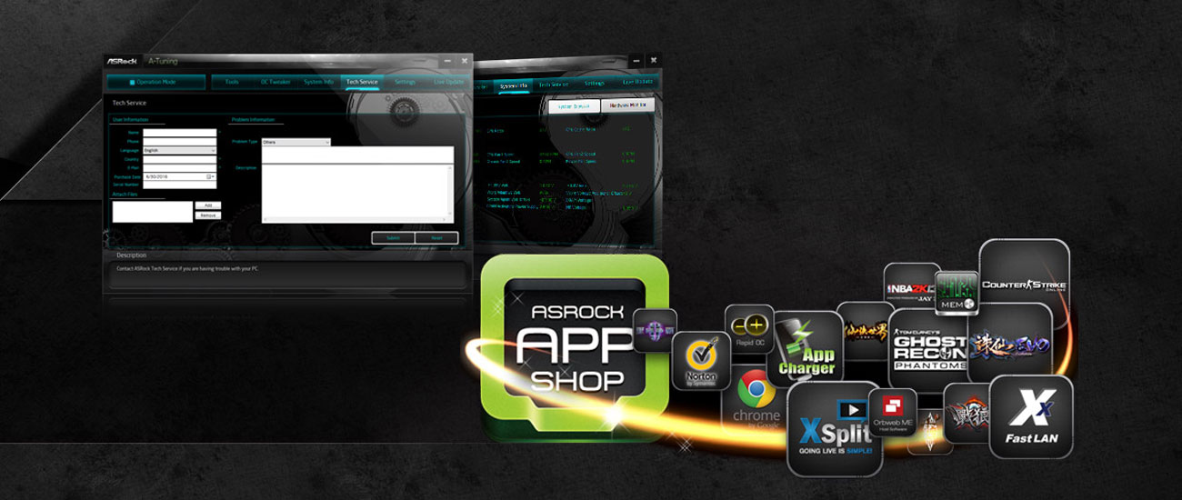 ASRock Fatal1ty Z370 Professional Gaming Taichi app shop