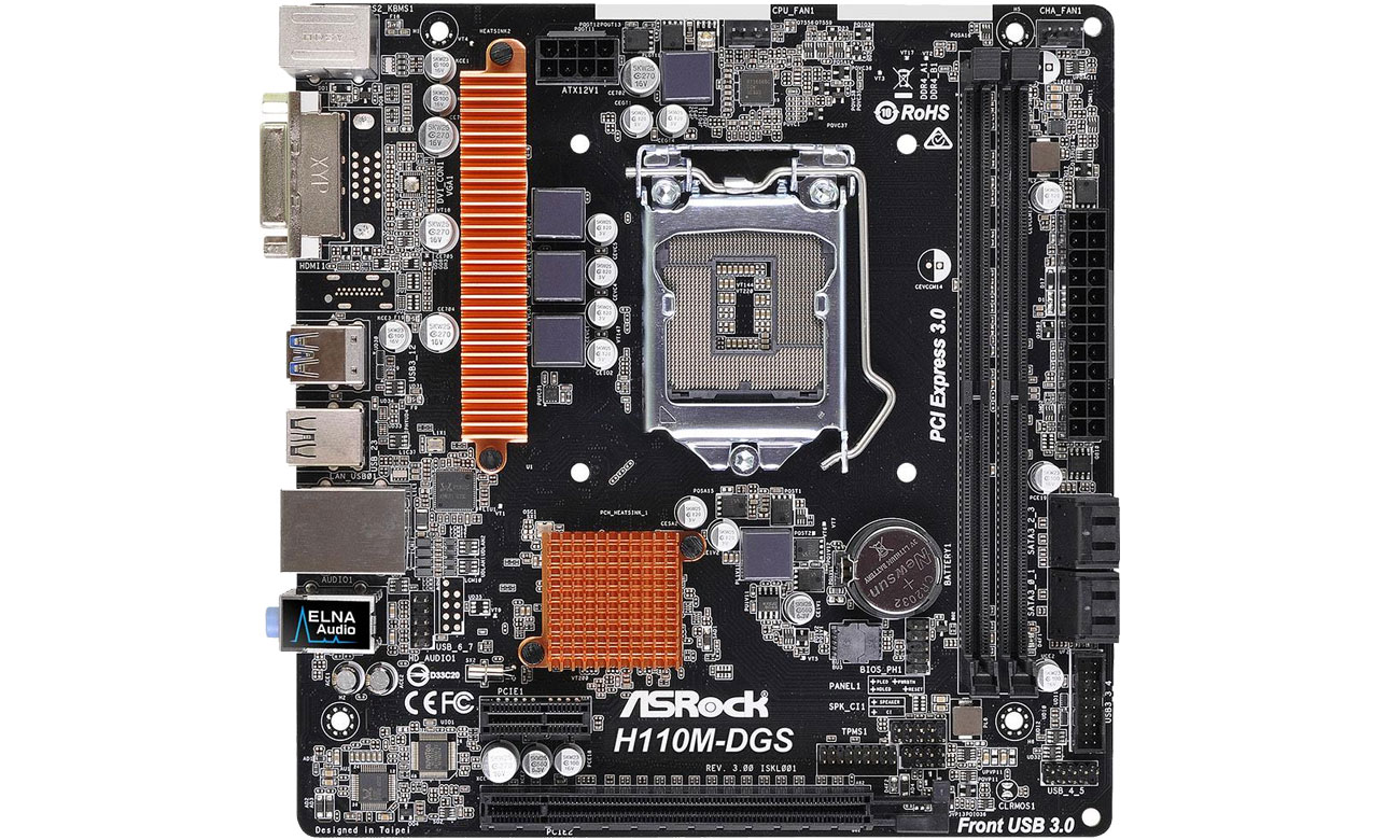 ASRock H110M-DGS R3.0 Widok z przodu