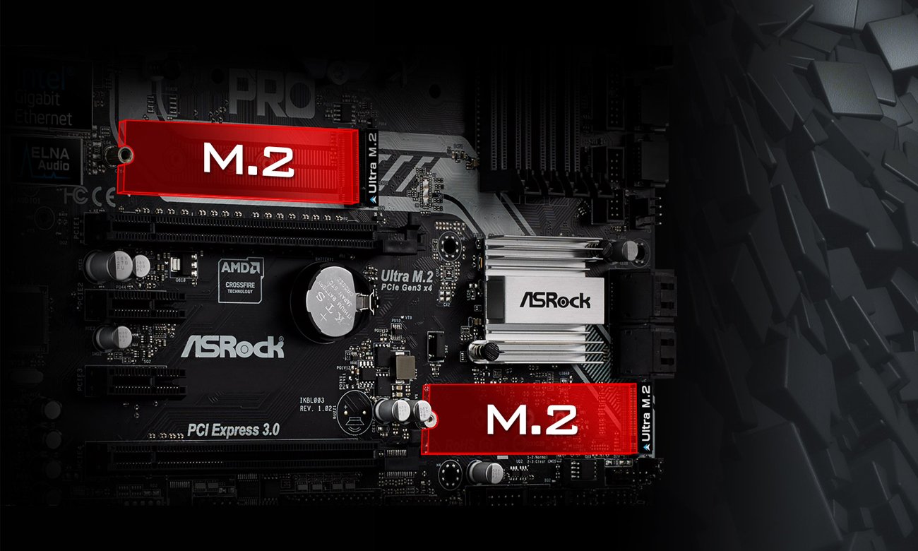 ASRock H270M PRO4 Sloty M.2 dla SSD Intel Optane USB-C