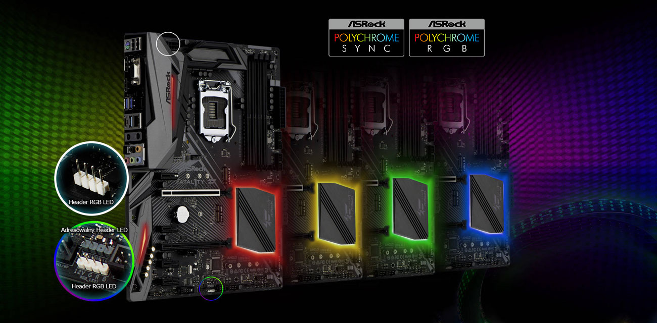 ASRock H370 PERFORMANCE Podświetlenie Polychrome RGB