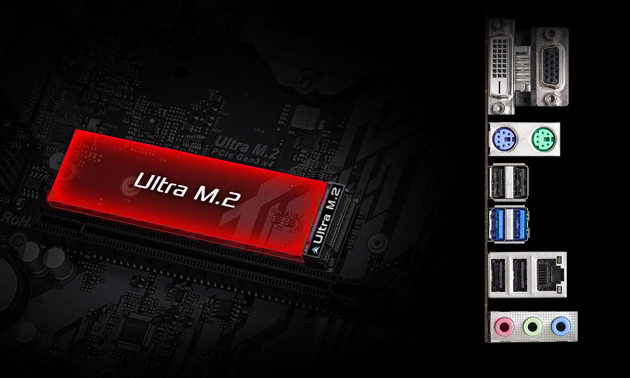 ASRock H510M-HDV/M.2 - Złącza M.2, USB