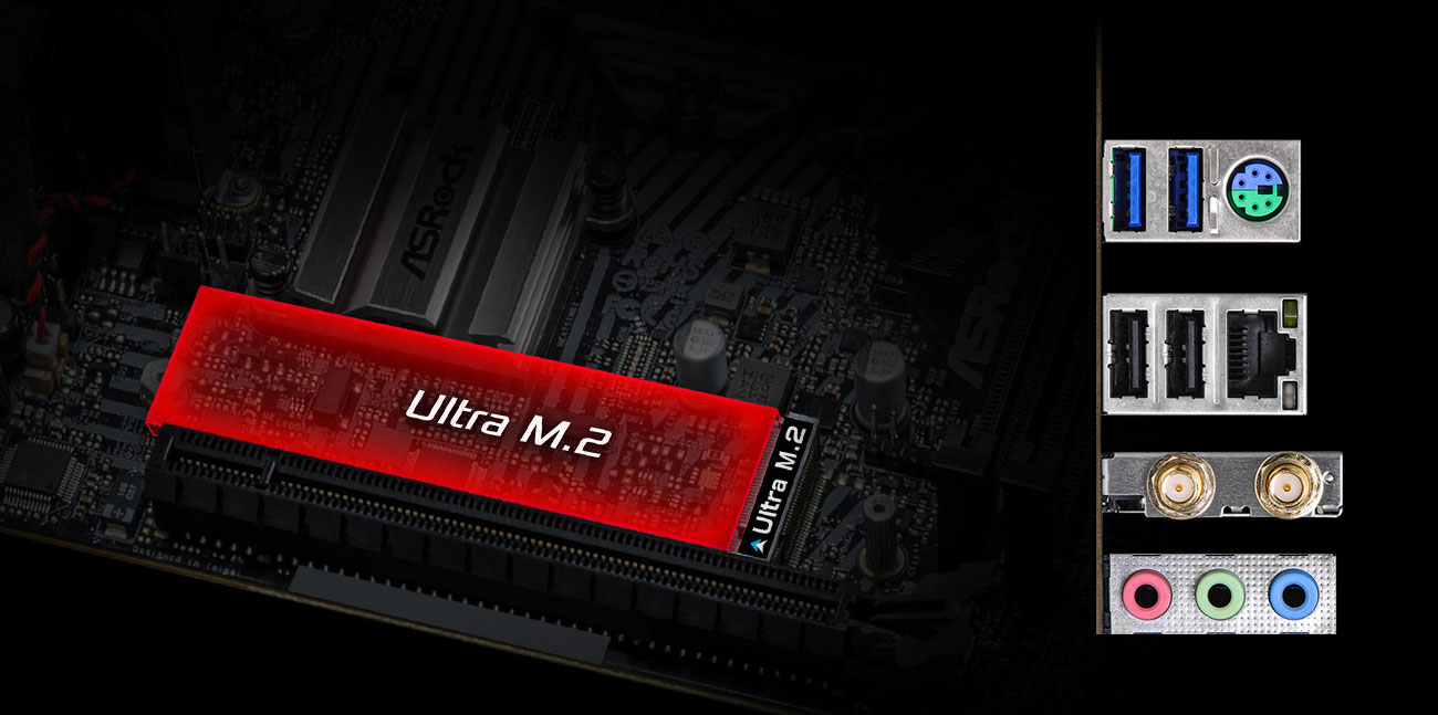 ASRock H510M-ITX/AC - Złącza M.2, USB