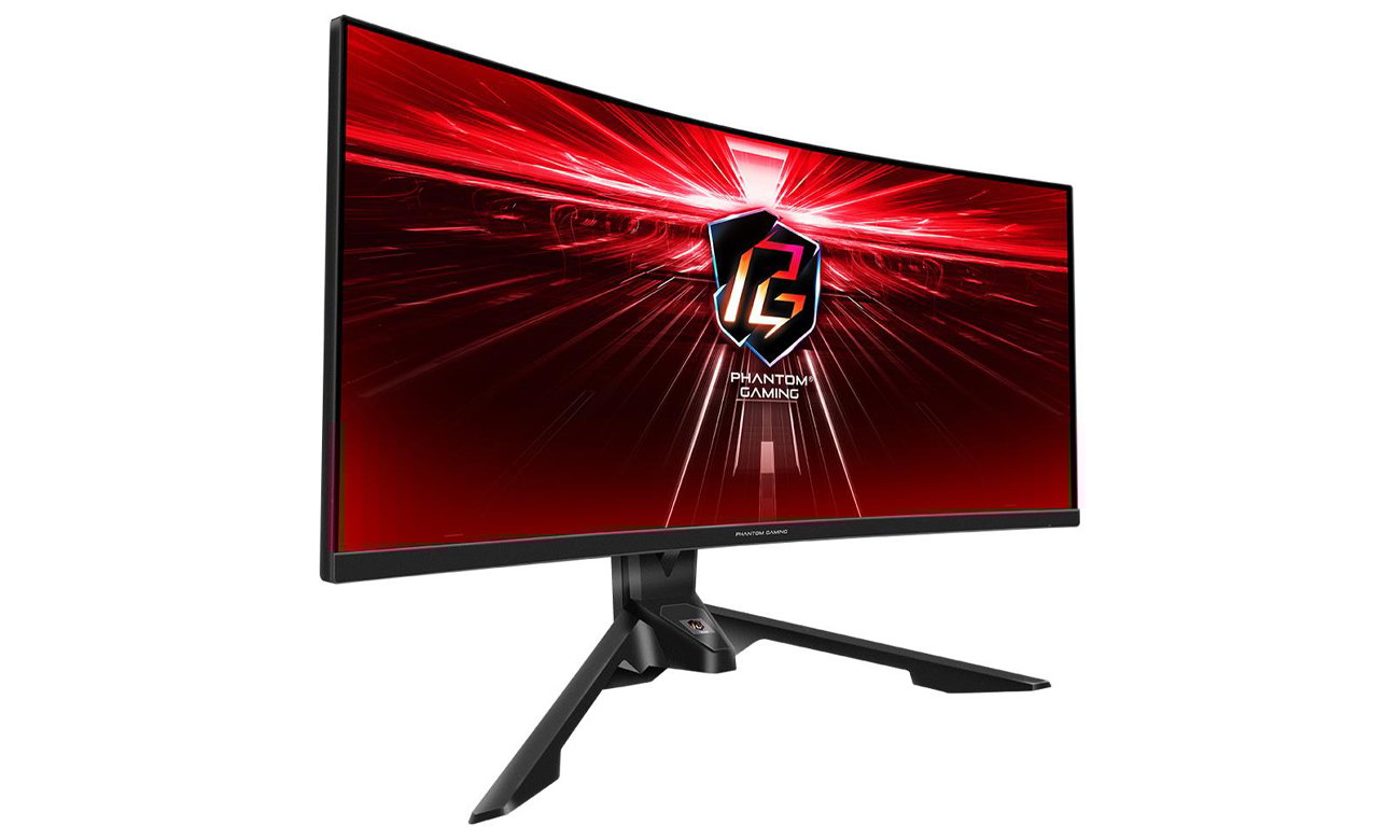 ASRock PG34WQ15R3A widok z boku pod kątem