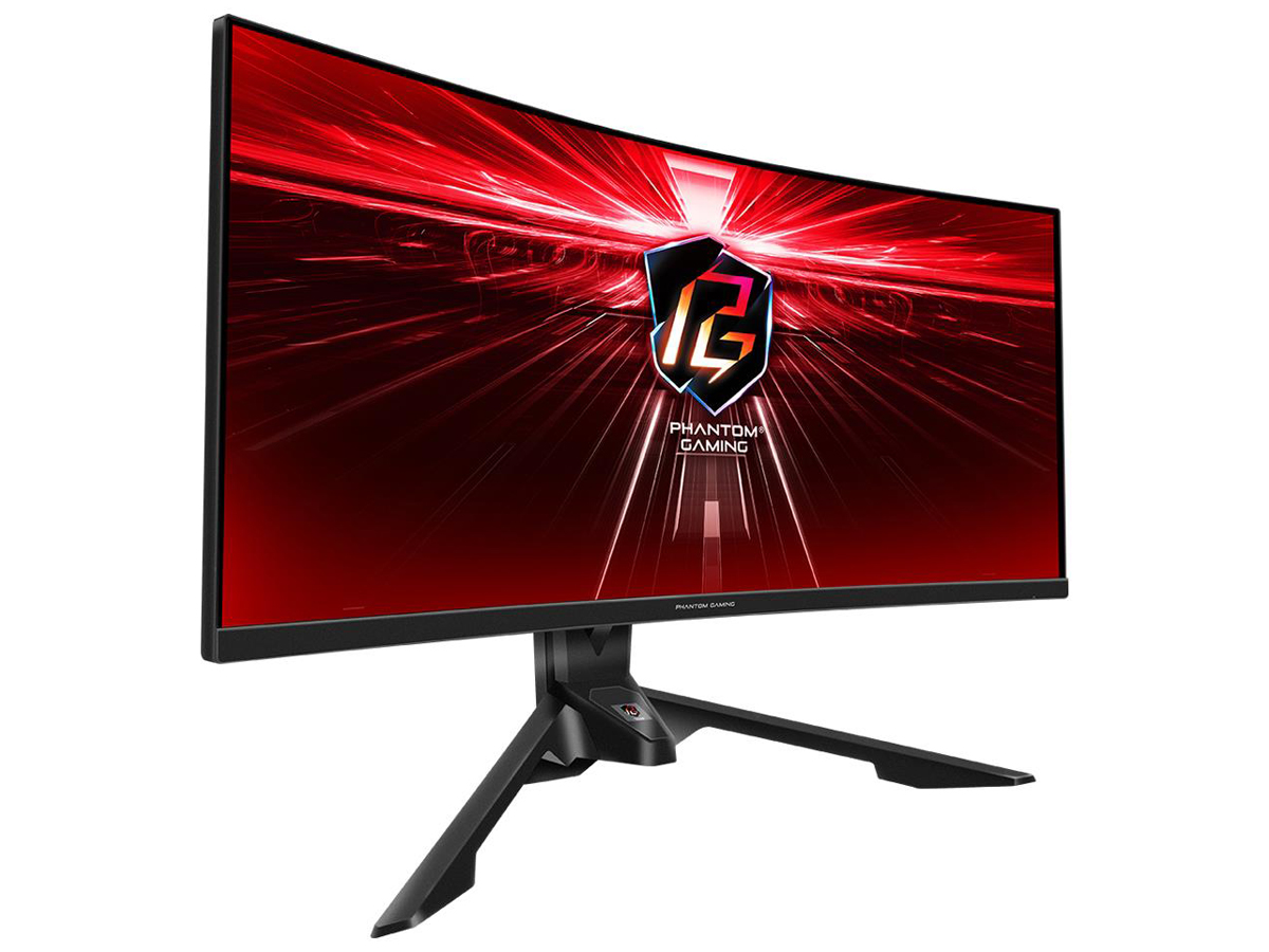 ASRock PG34WQ15R3A widok z boku pod kątem