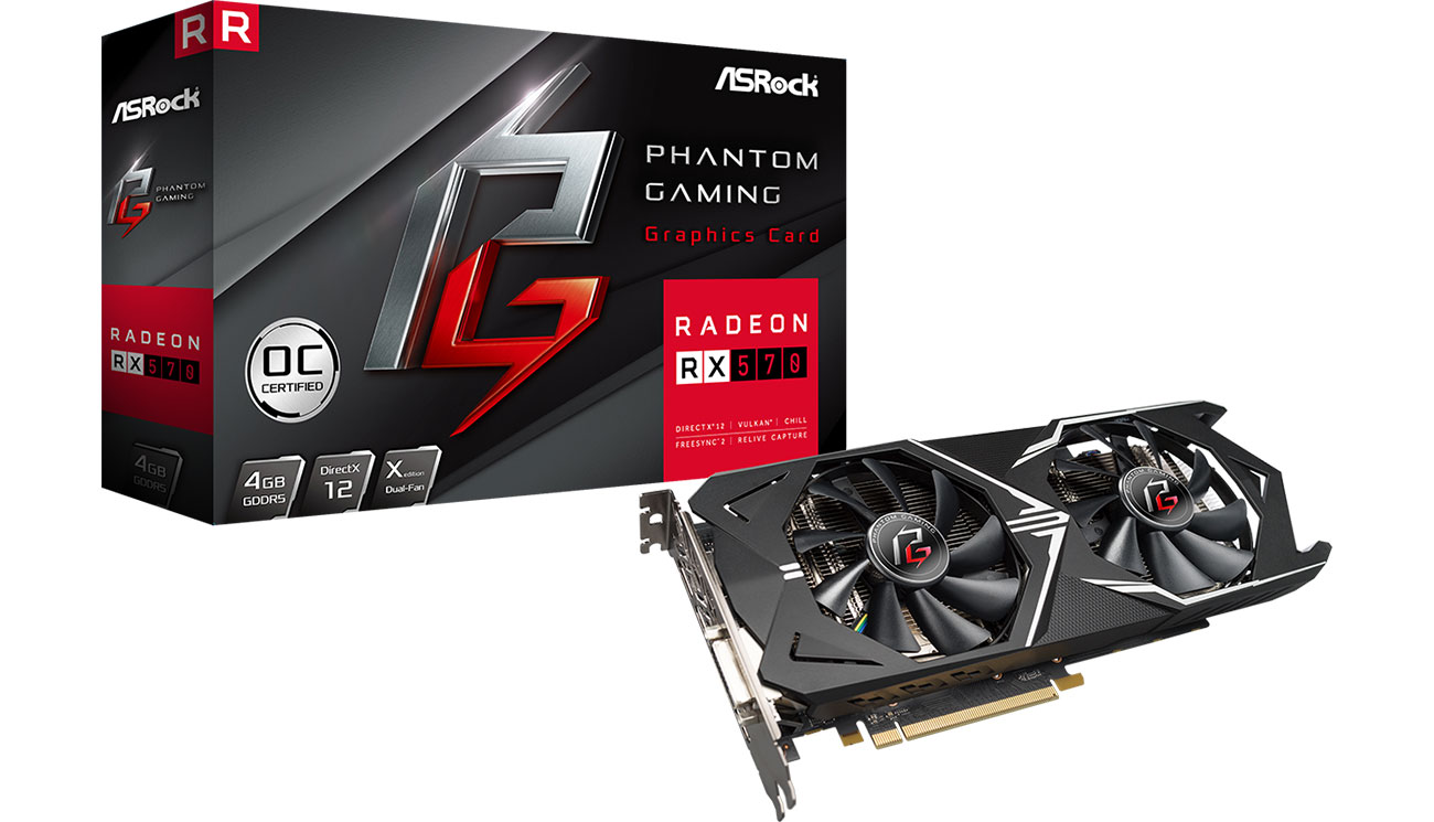 Karta graficzna AMD ASRock Radeon RX 570 Phantom Gaming X OC 4GB GDDR5 PHANTOM GXR RX570 4G OC