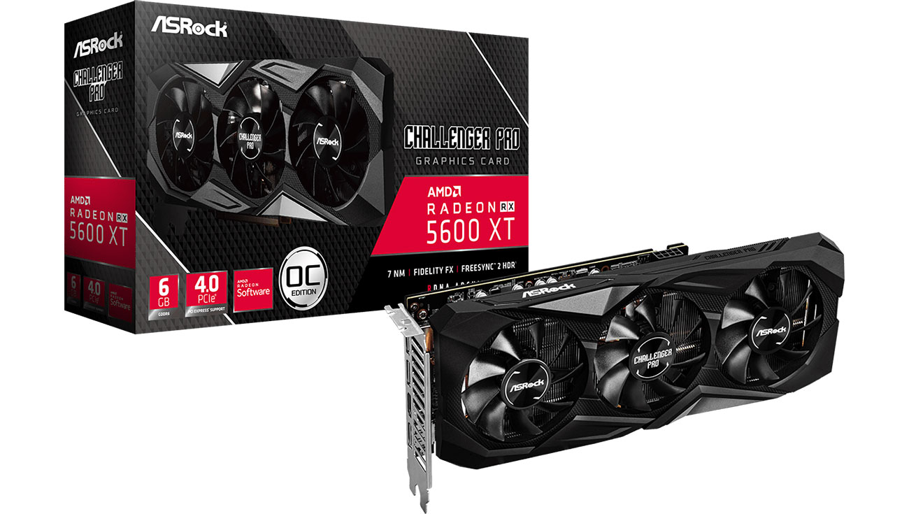 Karta graficzna AMD ASRock Radeon RX 5600 XT Challenger Pro 6GB OC RX5600XT CLP 6GO