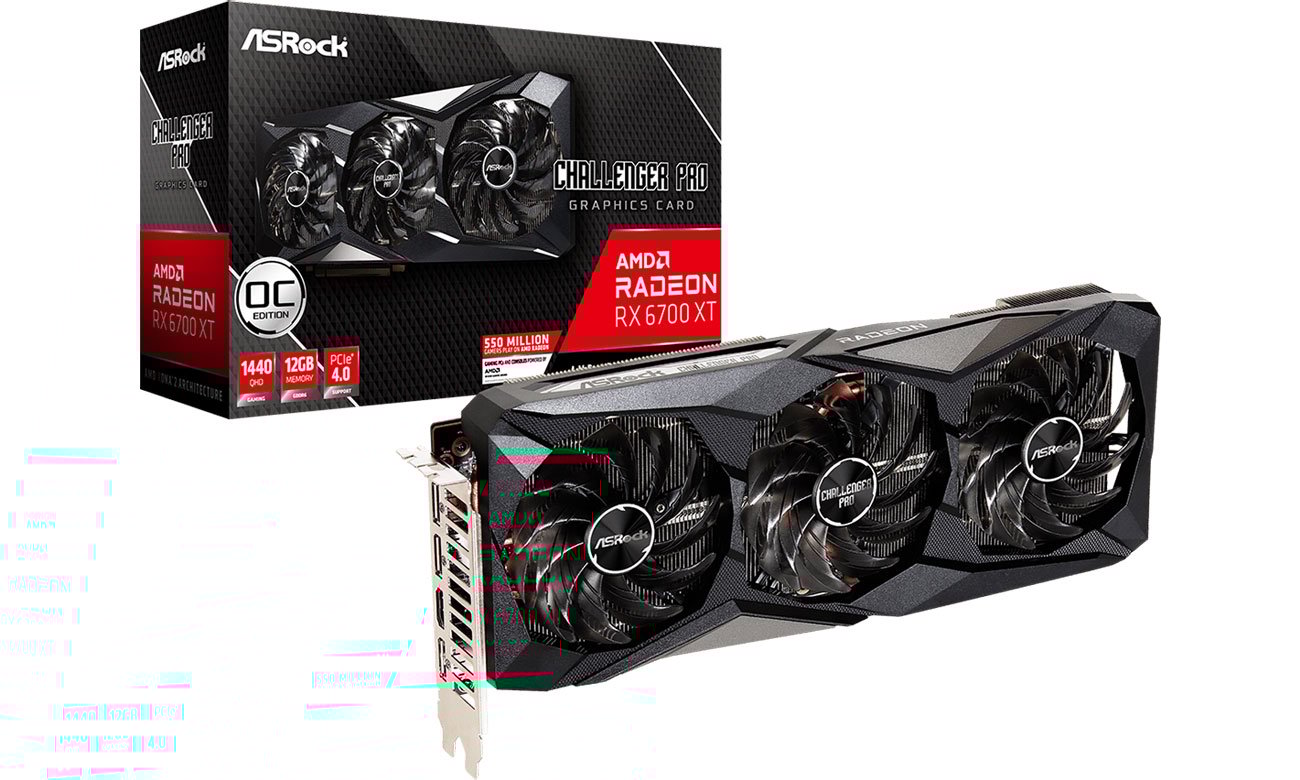 Karta graficzna AMD ASRock Radeon RX 6700 XT Challenger Pro OC 12GB GDDR6 RX6700XT CLP 12GO