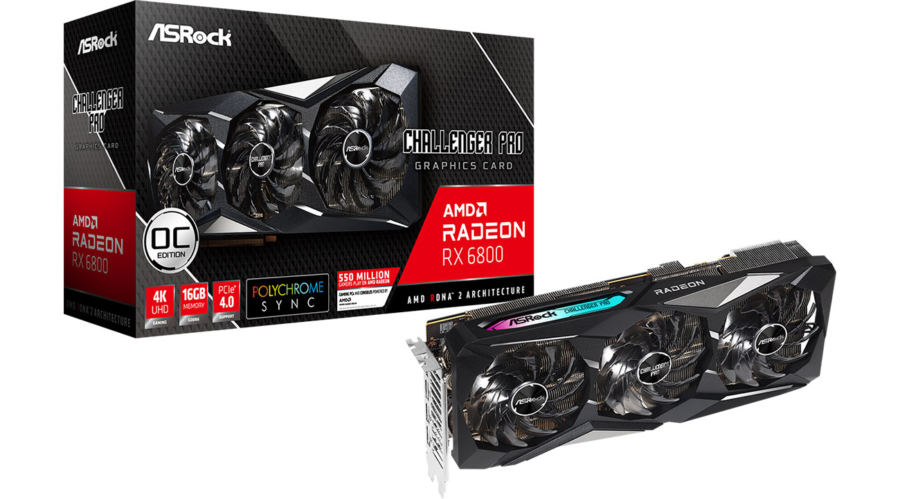 Karta graficzna AMD ASRock Radeon RX 6800 Challenger Pro OC 16GB GDDR6 RX6800 CLP 16GO
