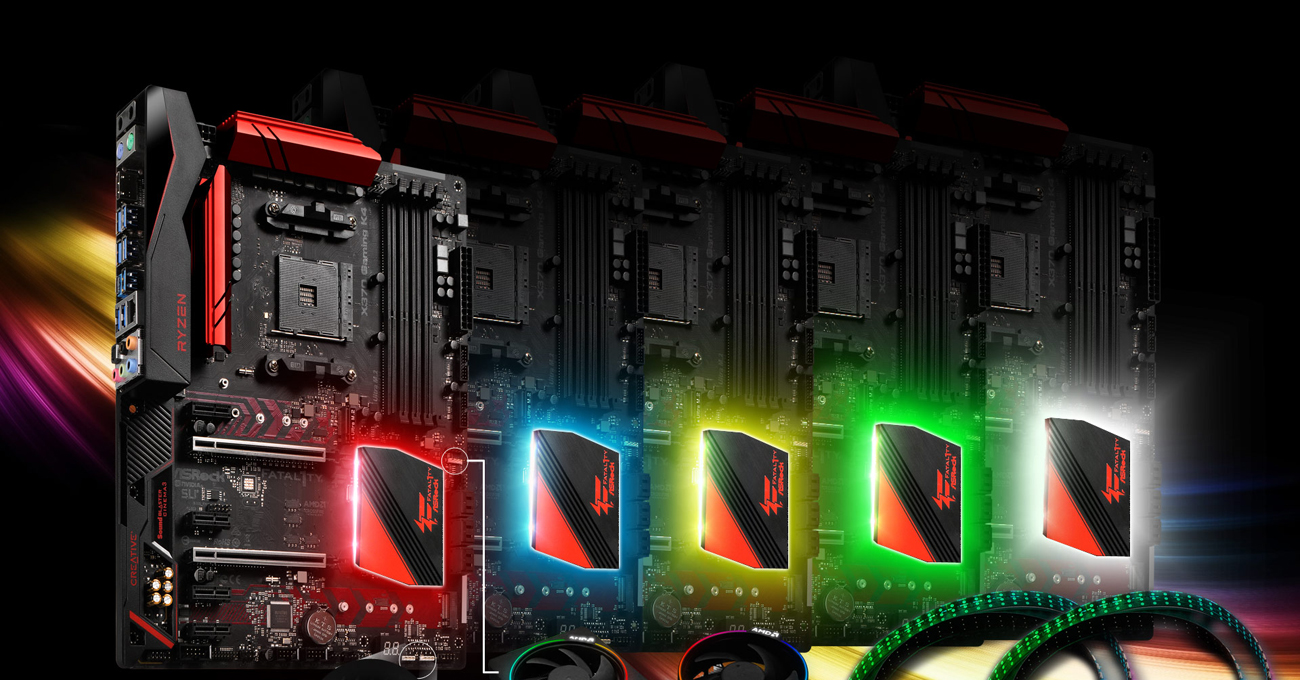 Płyta główna ASRock Fatal1ty X370 Gaming K4 Podświetlenie RGB LED