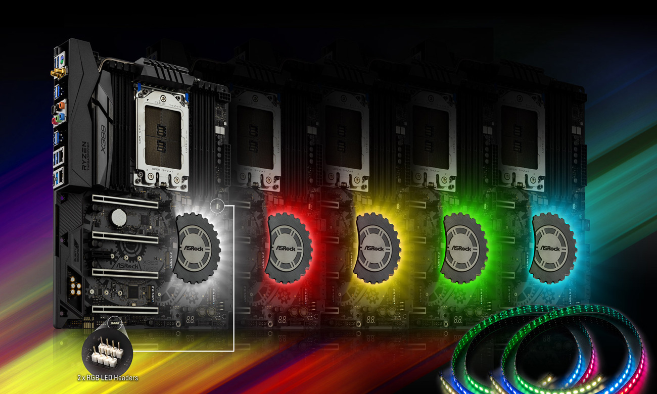 ASRock X399 TAICHI Podświetlenie RGB LED