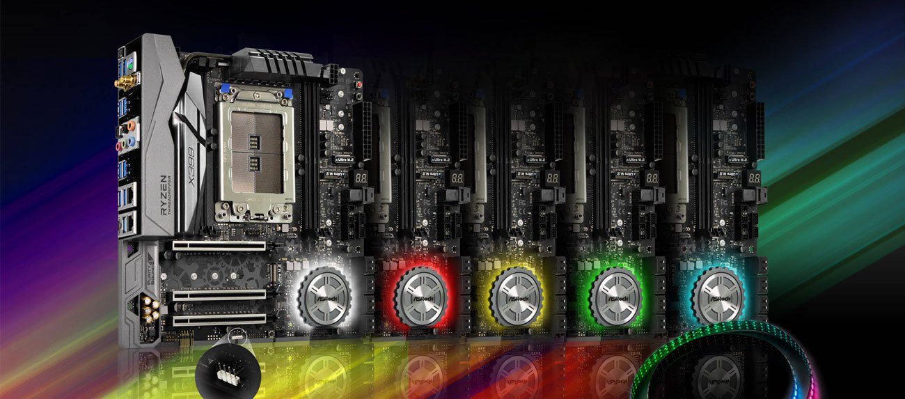 ASRock X399M TAICHI Podświetlenie RGB LED
