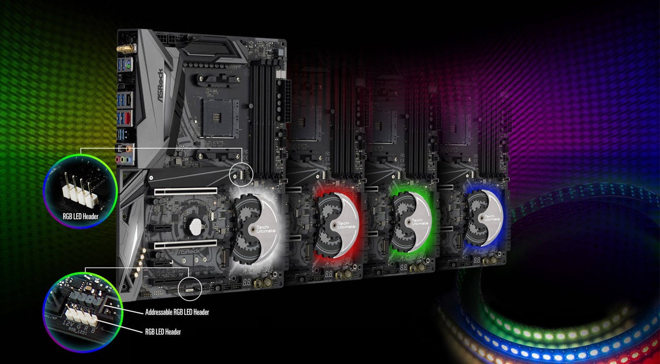 ASRock X470 Taichi Ultimate Podświetlenie Polychrome RGB