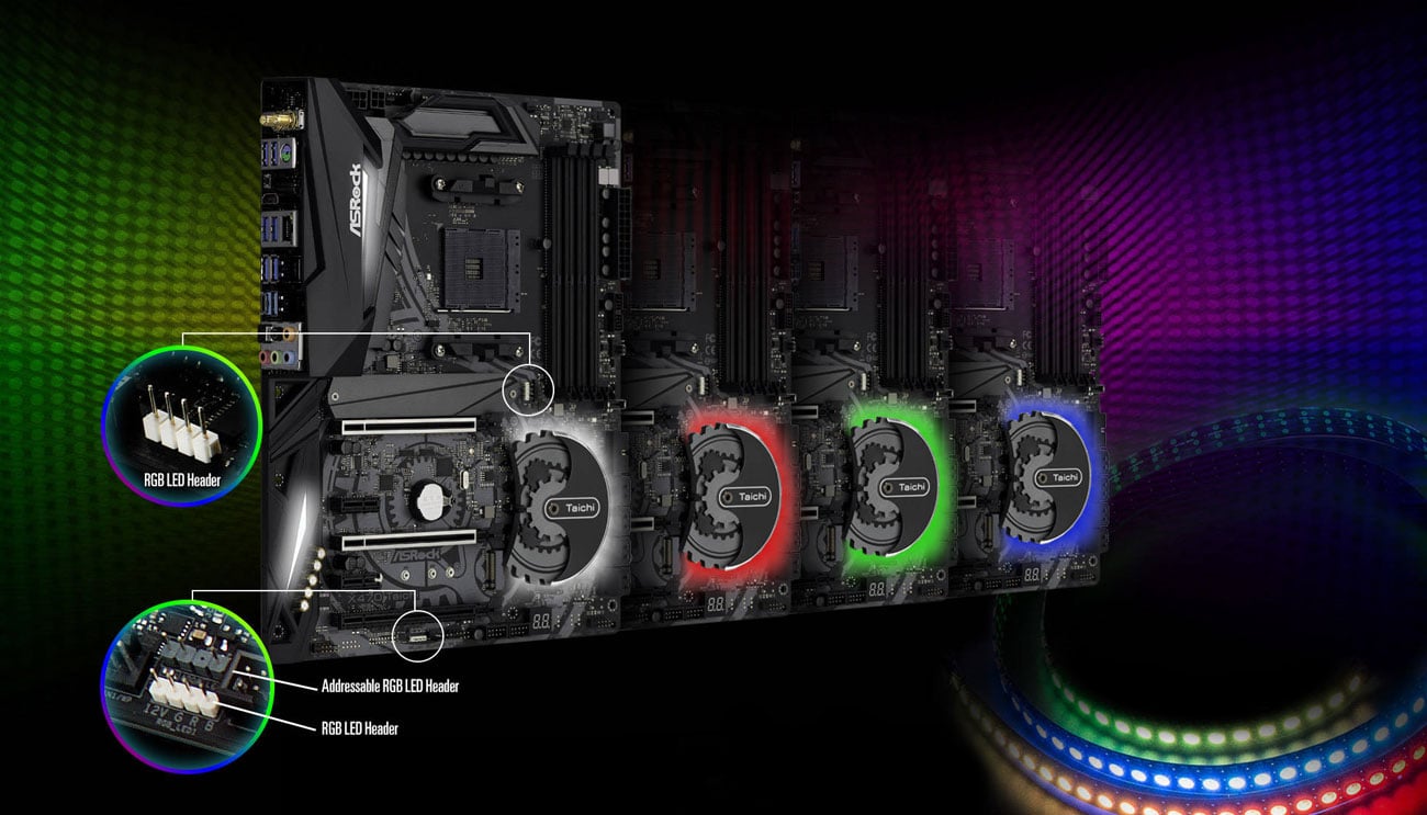 ASRock X470 Taichi Podświetlenie ASRock Polychrome RGB