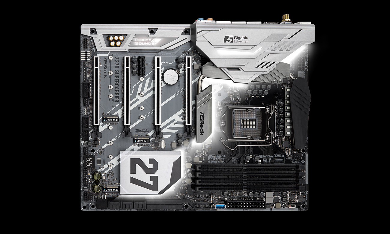 ASRock Z270 SUPERCARRIER podświetlenie LED AURA RGB