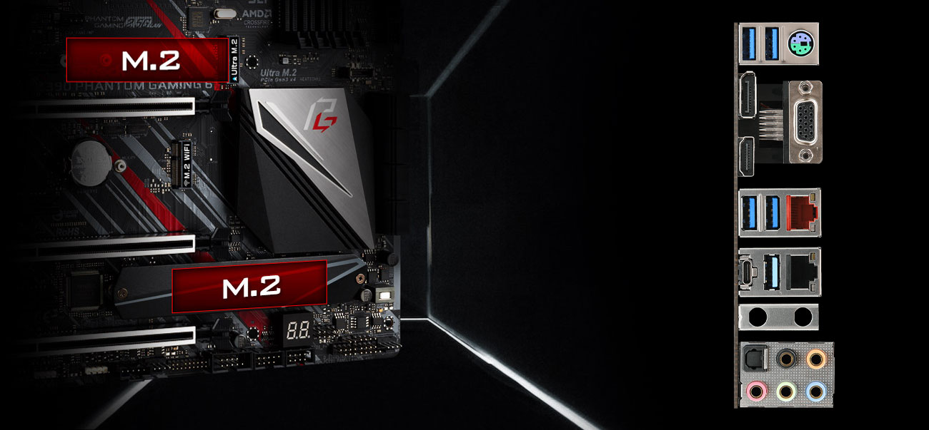 ASRock Z390 PHANTOM GAMING 6 Złącza M.2