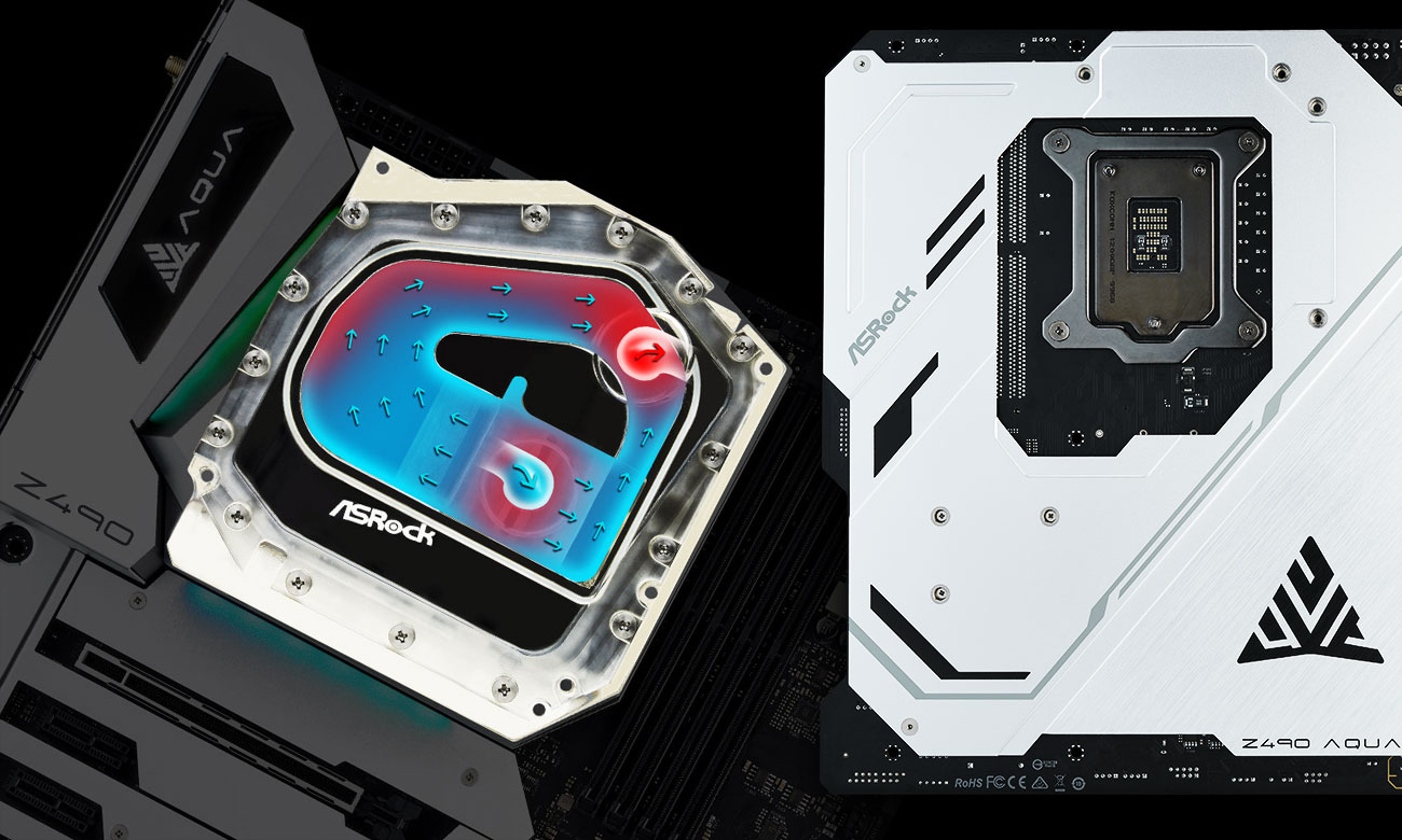 ASRock Z490 AQUA - Chłodzenie wodne, backplate