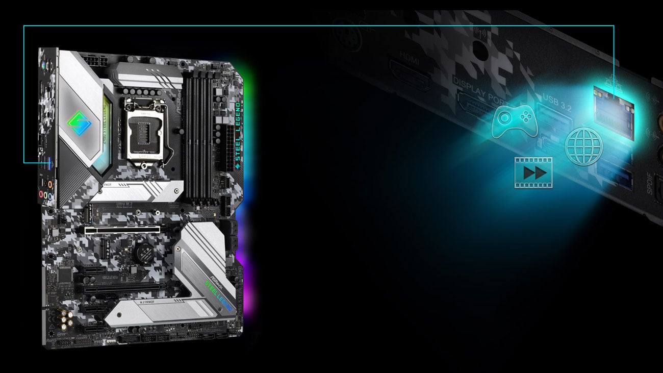 ASRock Z490 Steel Legend - Łączność LAN