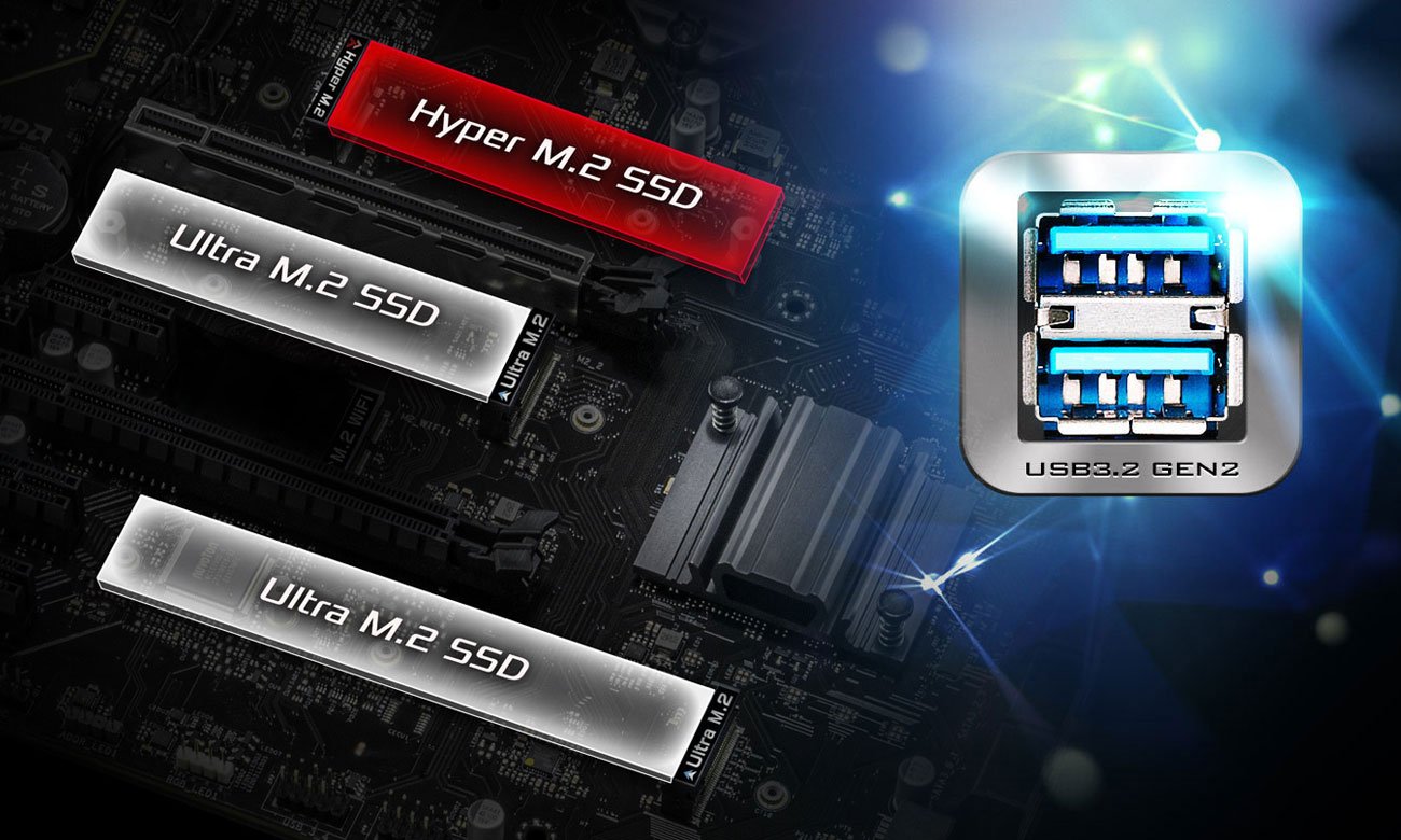 ASRock Z590 Phantom Gaming 4 - Złącza M.2, USB