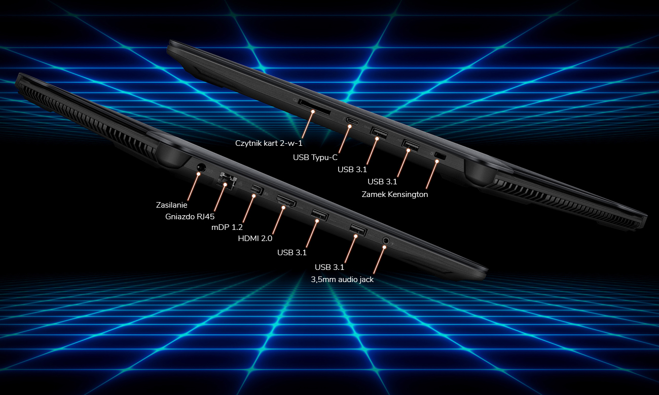 ASUS Rog Strix SCAR GL503VM złącza gamingowe hdmi usb type-c