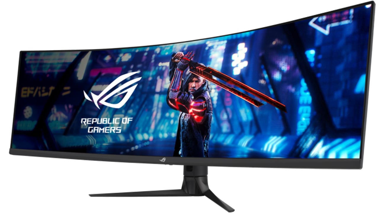 ASUS ROG Strix XG49WCR widok z przodu pod kątem