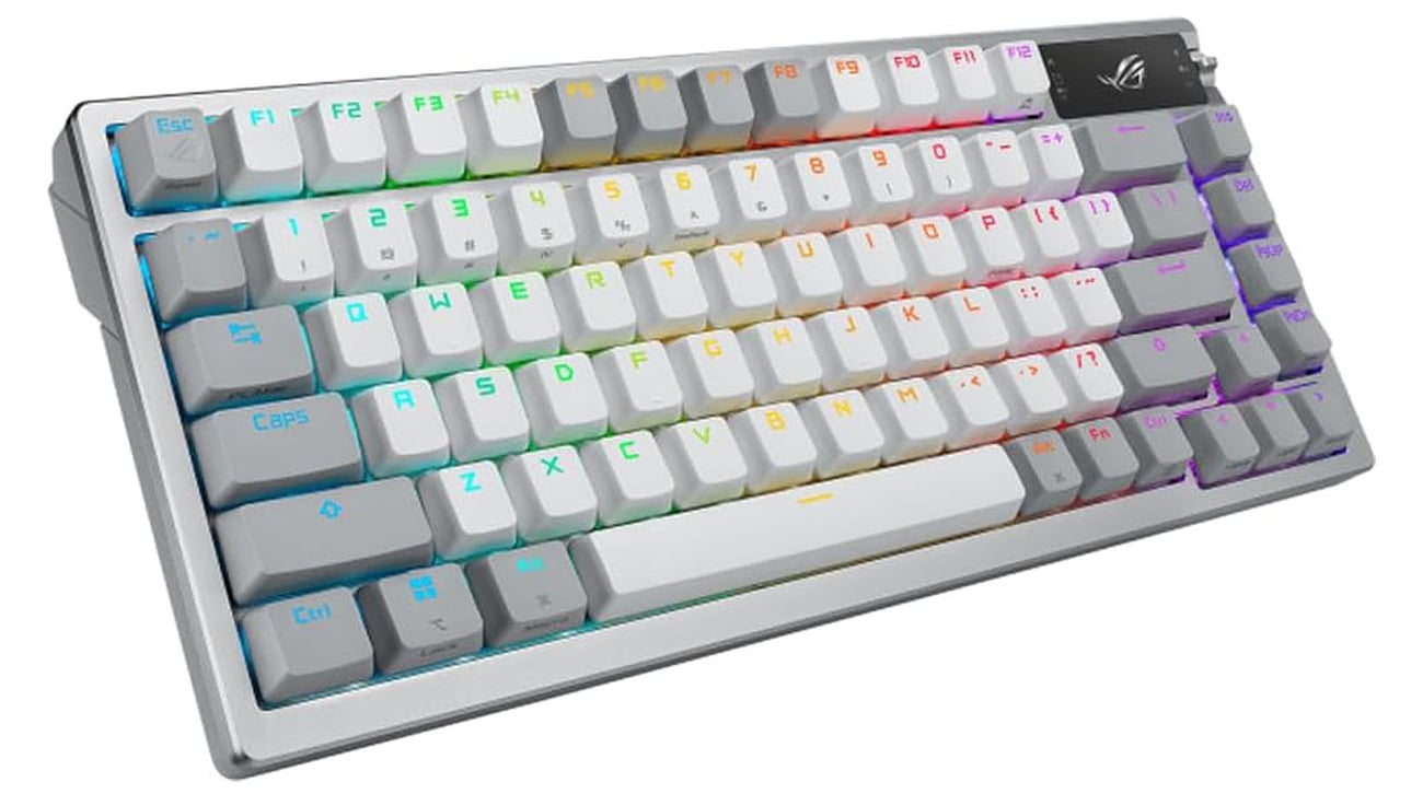 ASUS ROG AZOTH biała widok z góry pod kątem