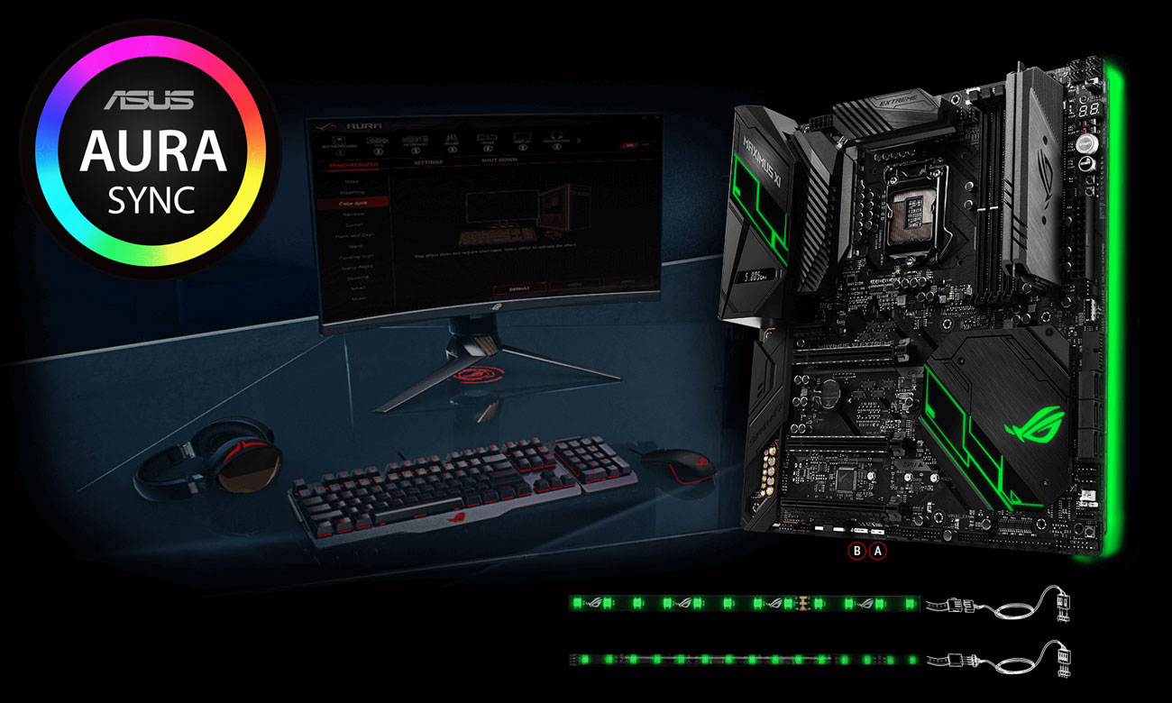 ASUS ROG MAXIMUS XI EXTREME Podświetlenie ASUS Aura Sync
