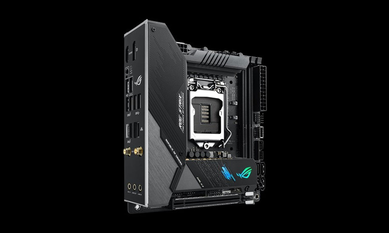 ASUS ROG STRIX Z490 I GAMING Widok Bok