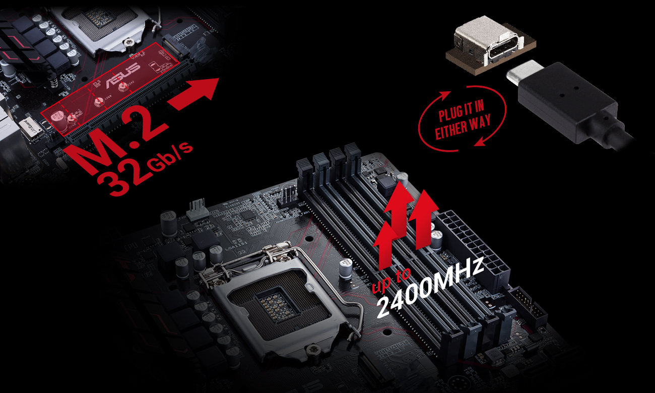 ASUS B250M-PLUS Obsługa RAM DDR4 SSD M.2 USB-C