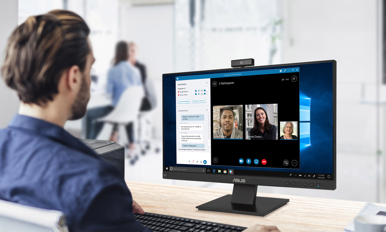Monitor do domu i biura ASUS BE24EQK z kamerą internetową