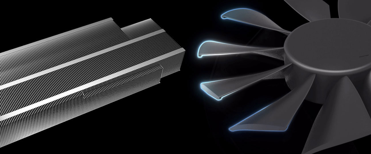 ASUS GeForce RTX 2070 Dual Advance Wentylatory, podświetlenie