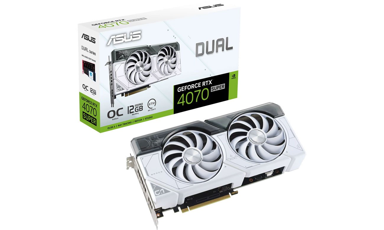 ASUS GeForce RTX 4070 SUPER DUAL OC WHITE 12 ГБ GDDR6X