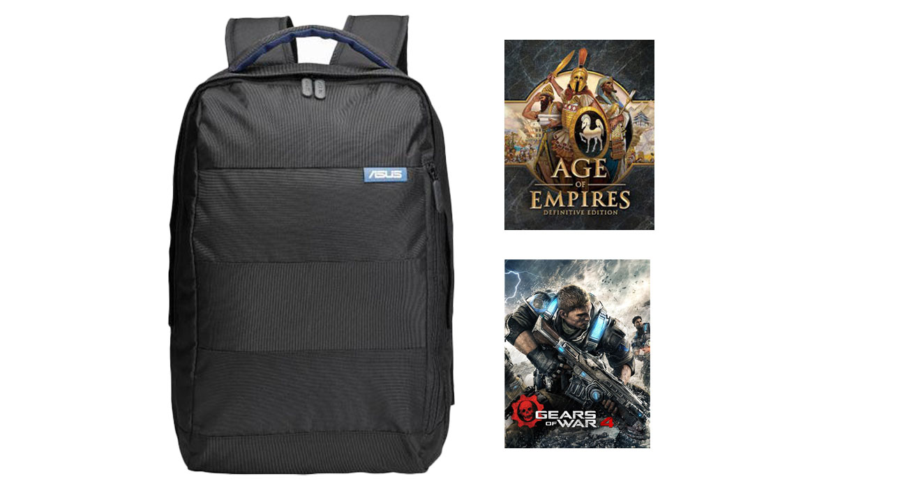 ASUS TUF Gaming FX504GE + plecak asus + Gears of War 4 + Age of Empires: Definitive Edition