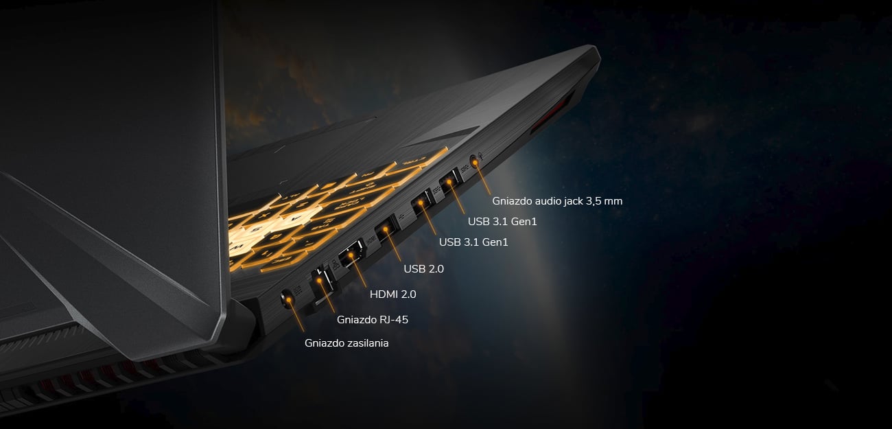 ASUS TUF Gaming FX505 gniazda porty usb
