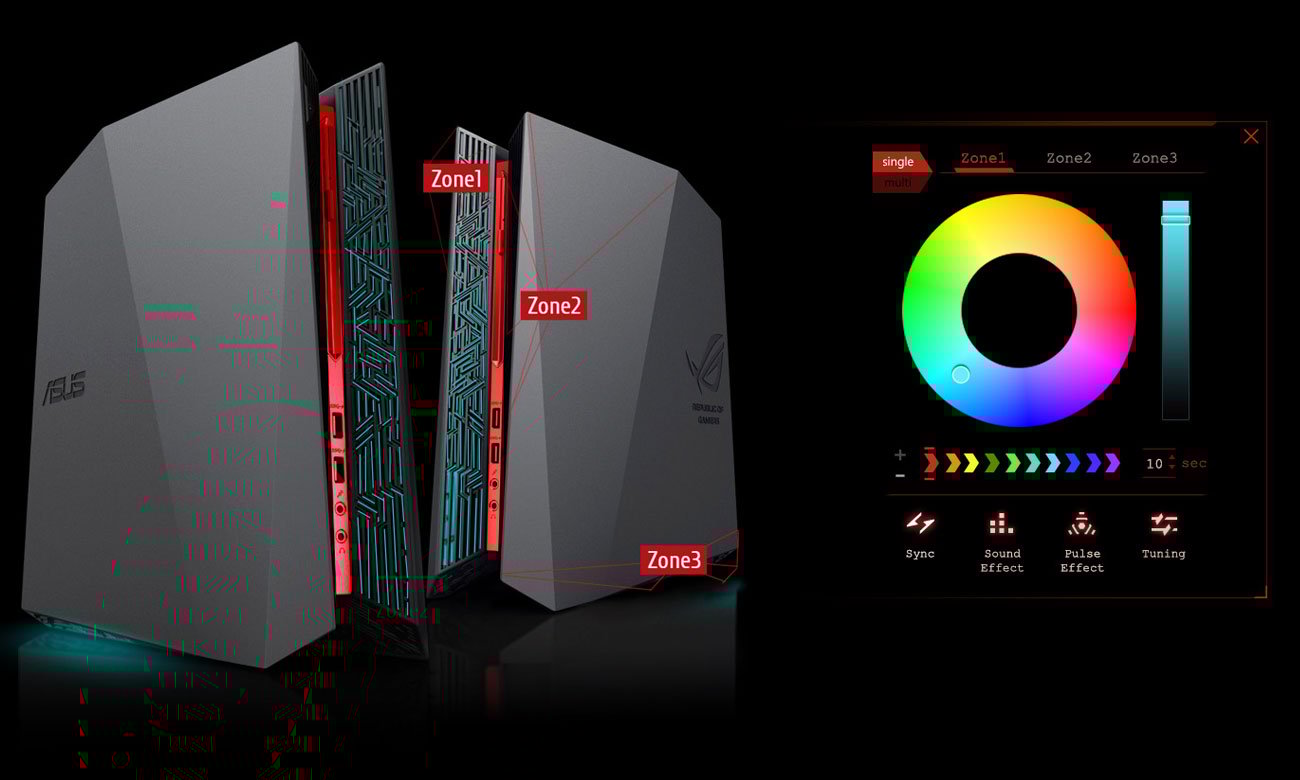 ASUS G20CB-PL015T efekty świetlne 8mln kolorów