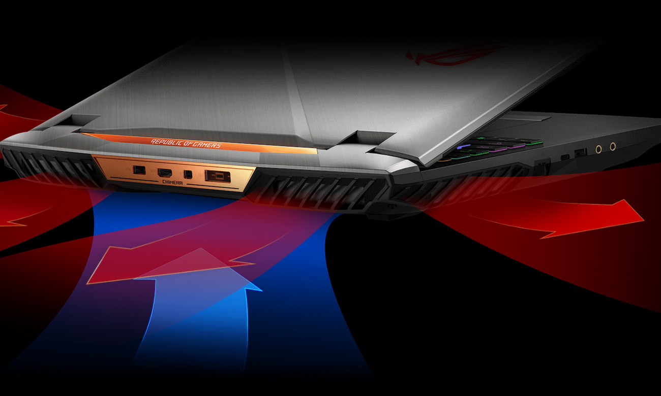 Asus ROG Strix G703GI System anti-dust cooling architektura rurek