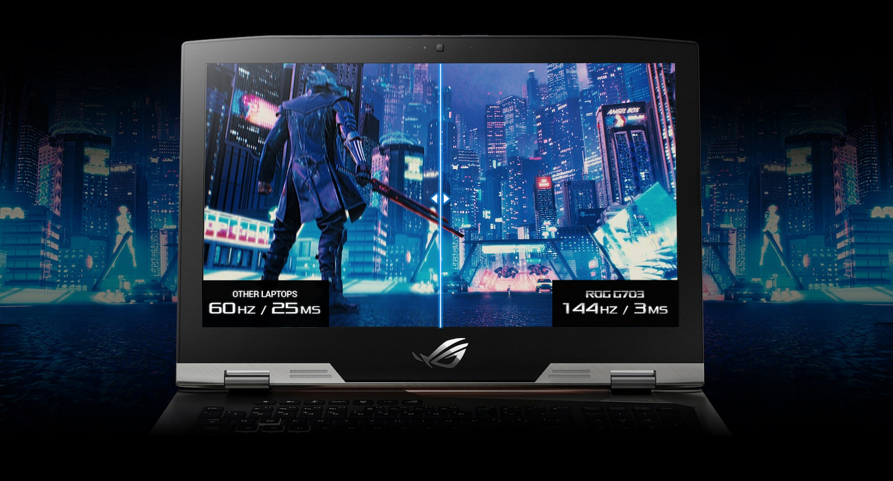 Asus ROG G703GX ultraszybki ekran 144Hz IPS technologia