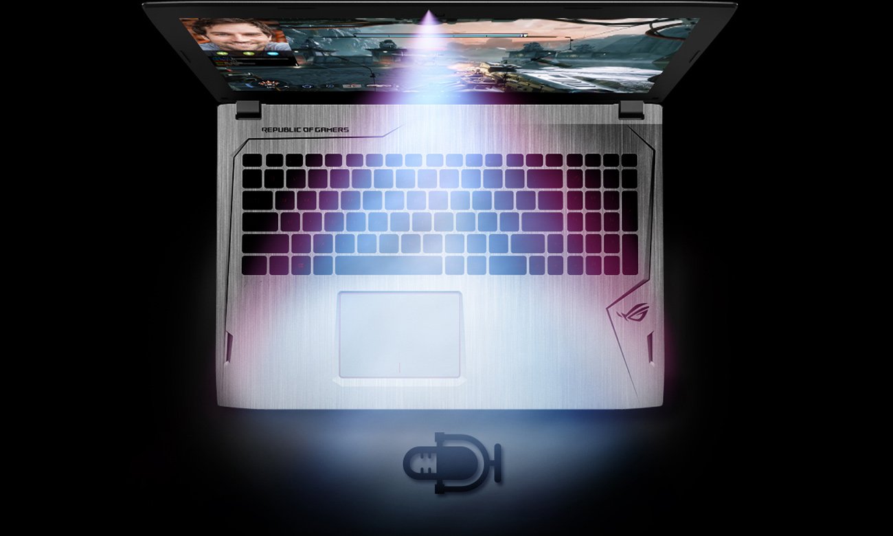 ASUS ROG Strix GL502VM mikrofony stereo z funkcją odszumiania
