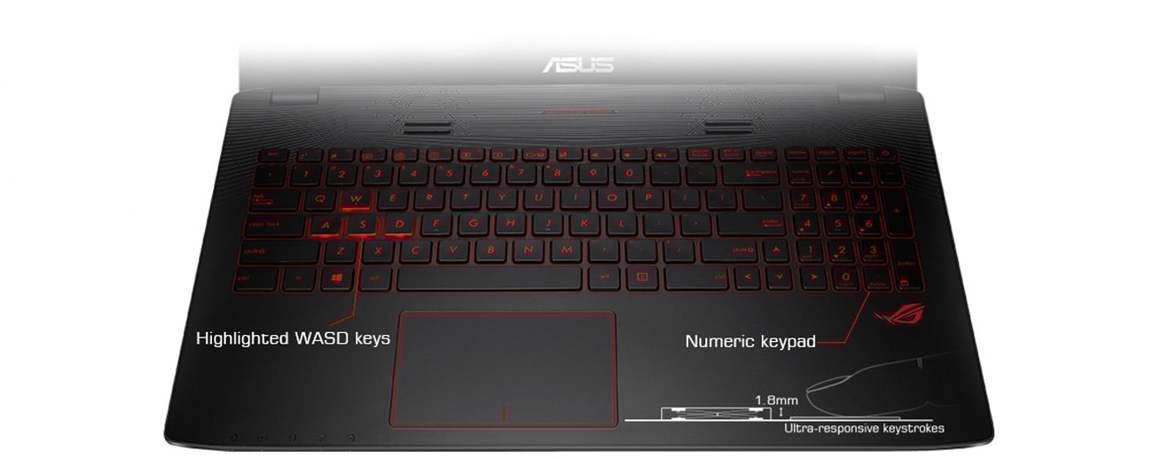 Laptop ASUS GL552VW-DM775 podświetlone klawisze